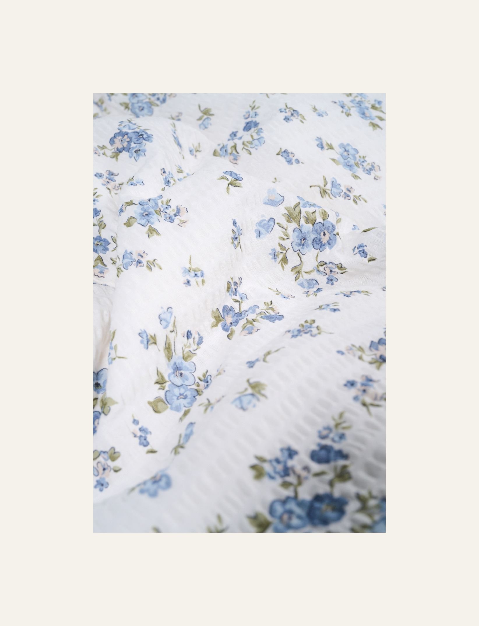 Krepp sengesett blå - 2