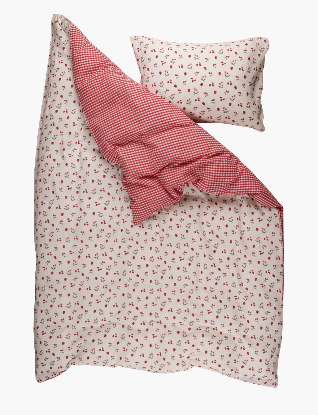 Krepp sengesett rød - 3