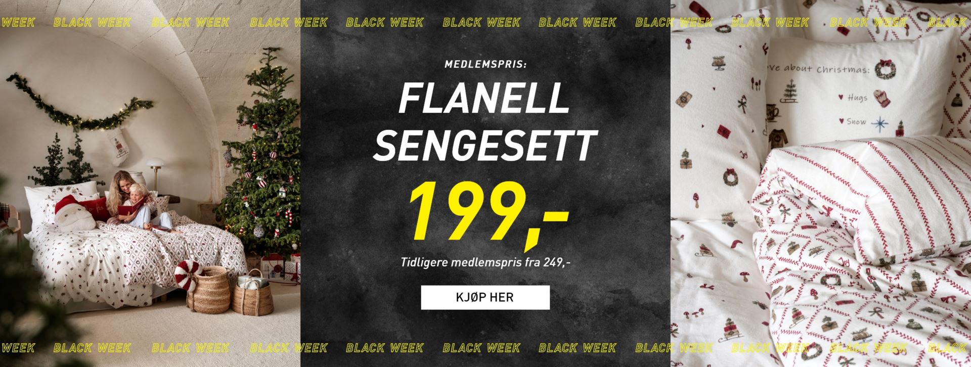 Flanell sengesett 199,-