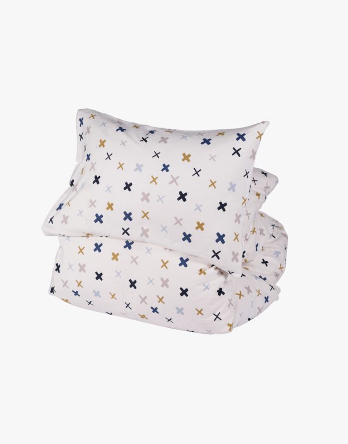 Flanell sengesett blå - 140x200 50x70cm blå - 1