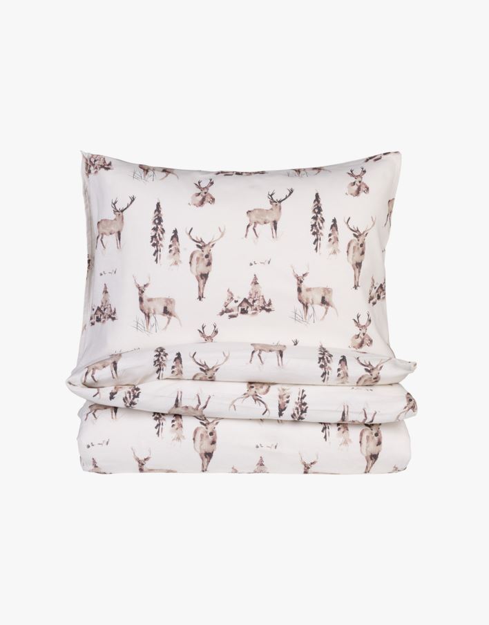 Flanell sengesett offwhite - 140x200+50x70 cm offwhite - 1