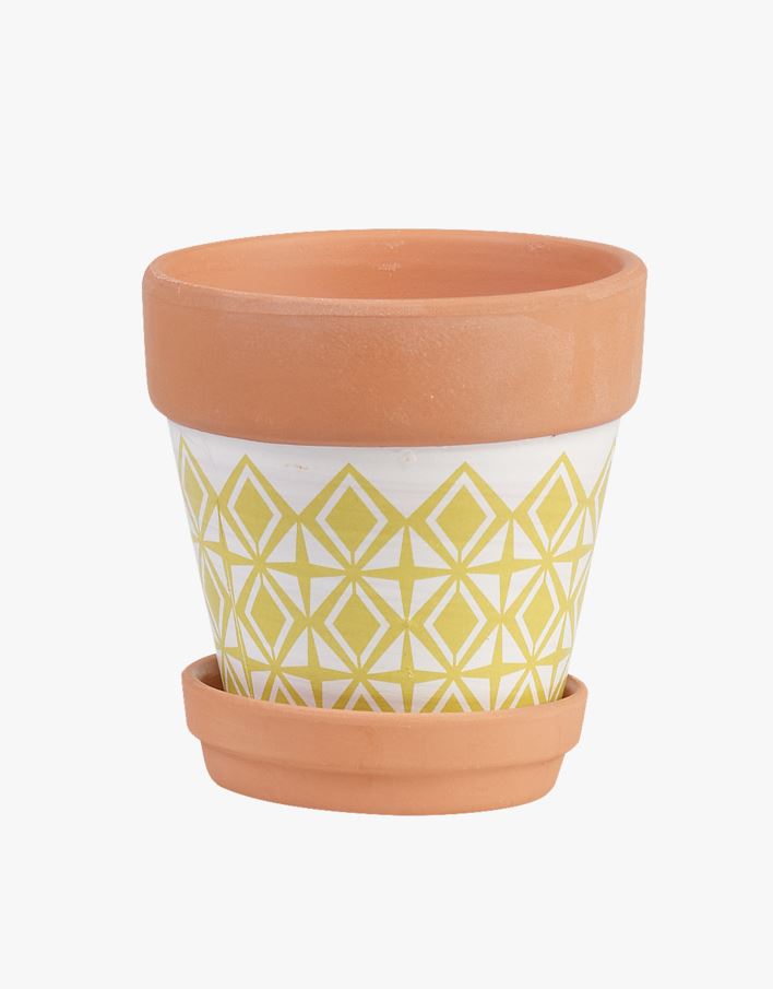 Blomsterpotte gul - 8x8x8,5 cm gul - 1