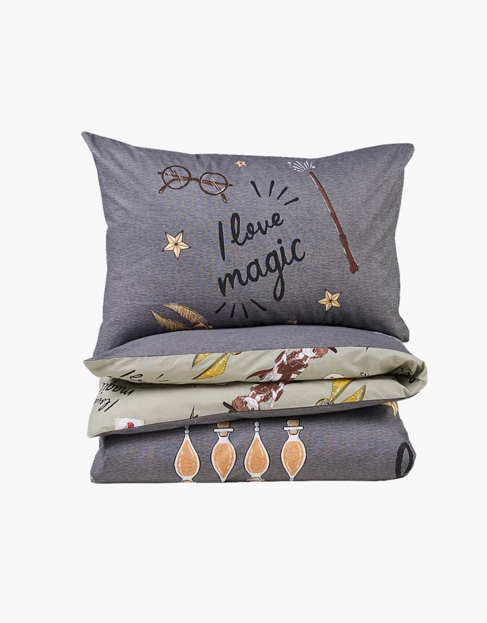 Bomull sengesett grå - 140x200 50x70cm grå - 1