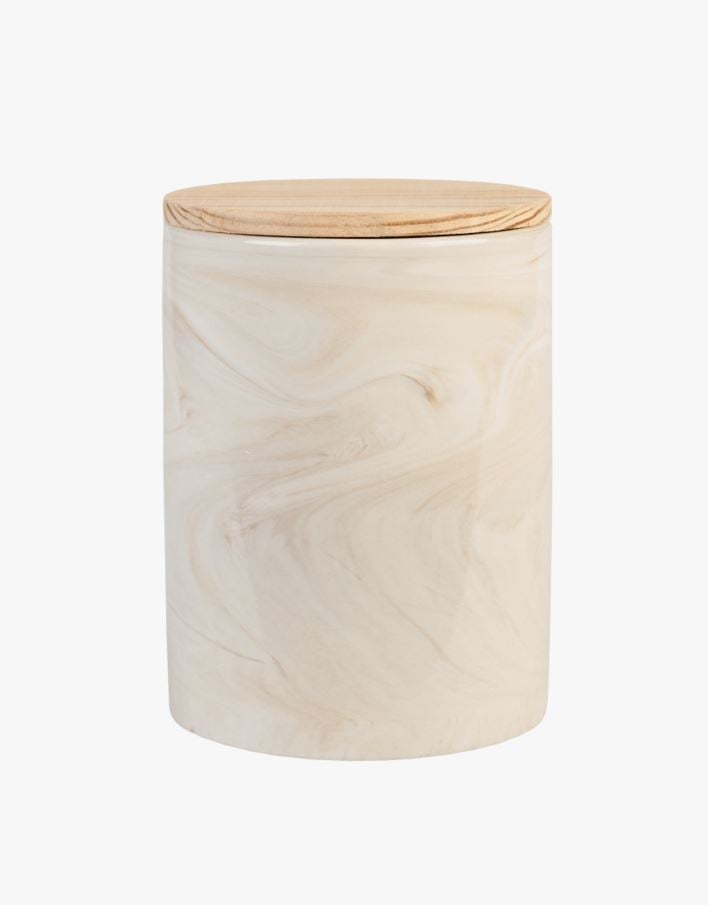 Krukke m/lokk beige - 15 cm ø 10,6 beige - 1