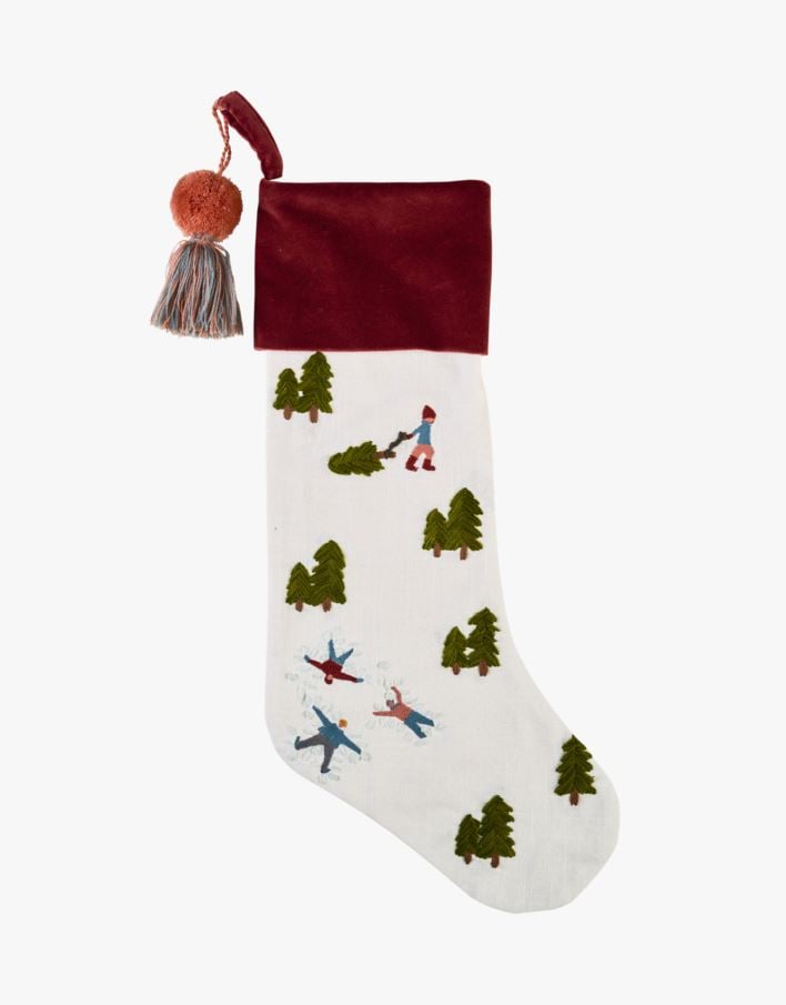 Julestrømpe multi rød - 17x55 cm multi rød - 1