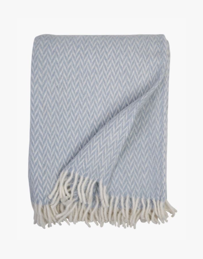 Ullpledd lys blå - 130x170 cm lys blå - 1